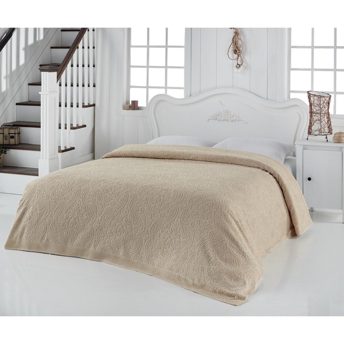 Простыня махровая Savina, размер 200х220 см, бежевый