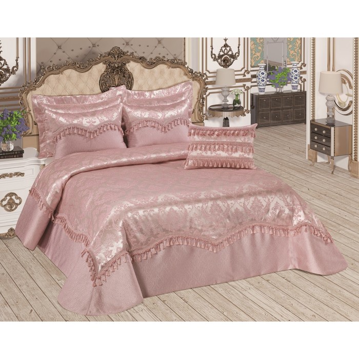 Комплект Ece: покрывало 260 × 270 см, наволочки 50 × 70 см - 2 шт, 35 × 35 см - 1 шт, пудра