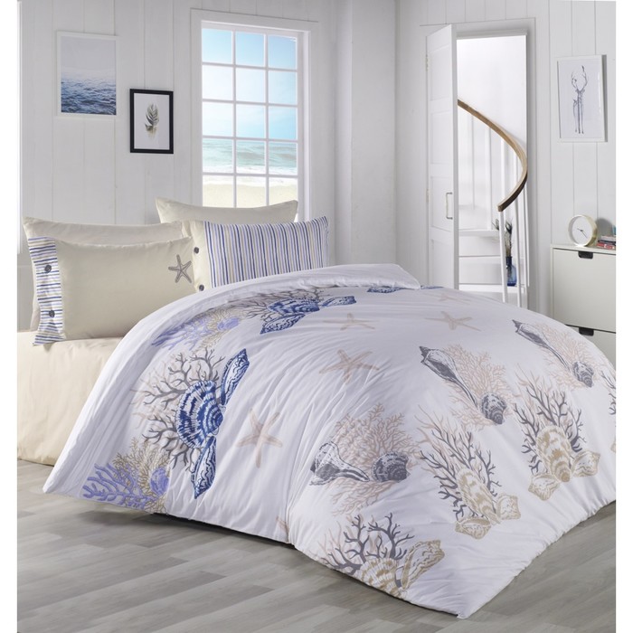 КПБ Deniz Yildiz евро, 240х260 см, 200х220 см, 50х70 см-2 шт., ранфорс, беж