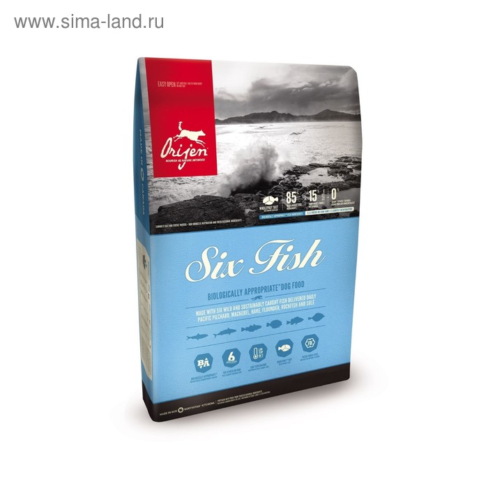 Сухой корм Orijen 85/15 для собак, 6 видов рыбы, 2 кг