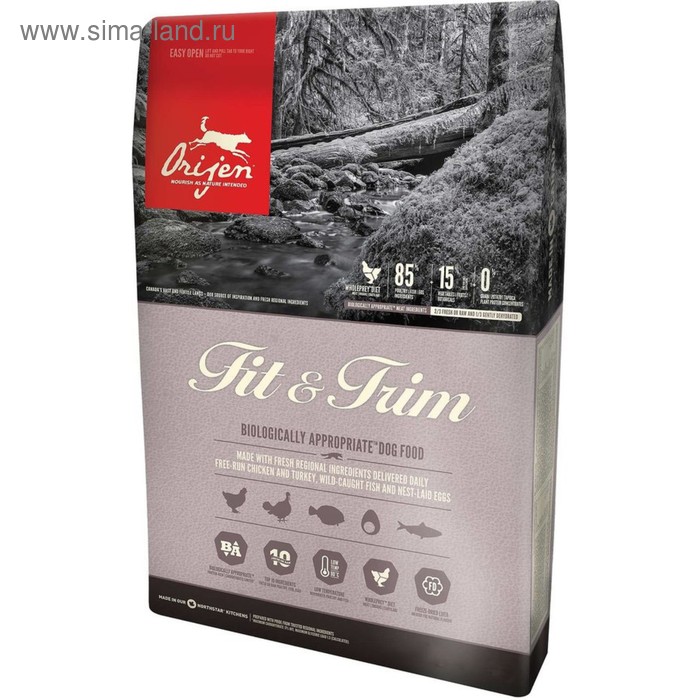 Сухой корм Orijen Fit&Trim Dog 85/15 для собак, облегченный, 340 г.