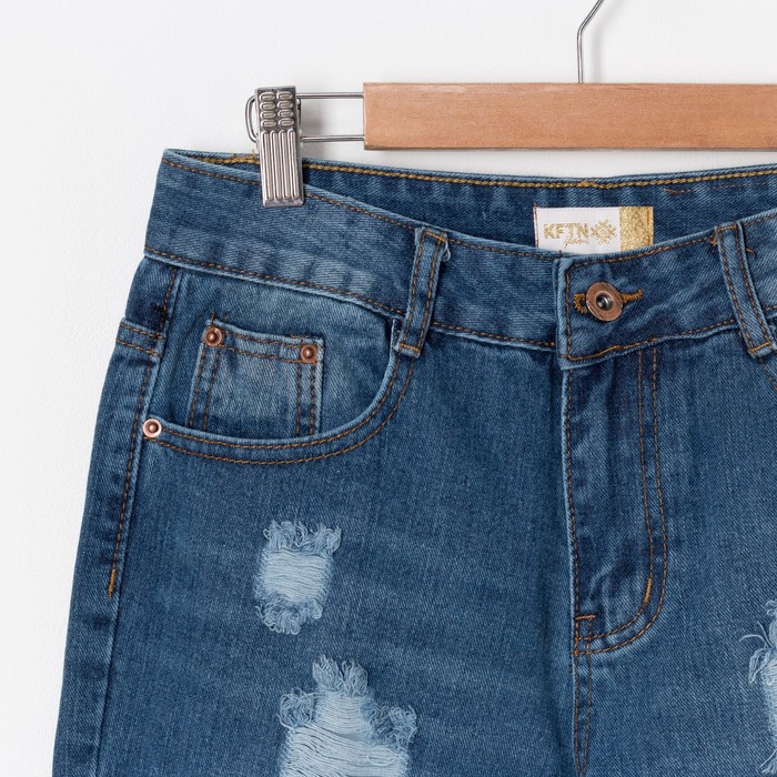Джинсы женские KAFTAN с декоративным элементом, цвет синий, р-р 29 (44) M