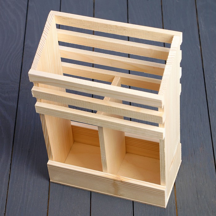 Переноска реечная для 2 бутылок с верёвочной ручкой, натуральный, 11,5х34х22,5см