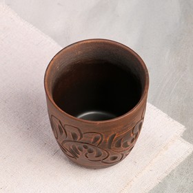 

Стакан "Резной", декор, красная глина, 0.35 л, ручная работа
