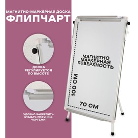 Доска магнитно-маркерная, на ножках, размер рабочей поверхности 70 × 100 см