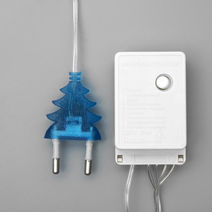 НИТЬ, 10 м, Н.С. LED-100-220V, 8 режимов, СИНИЙ