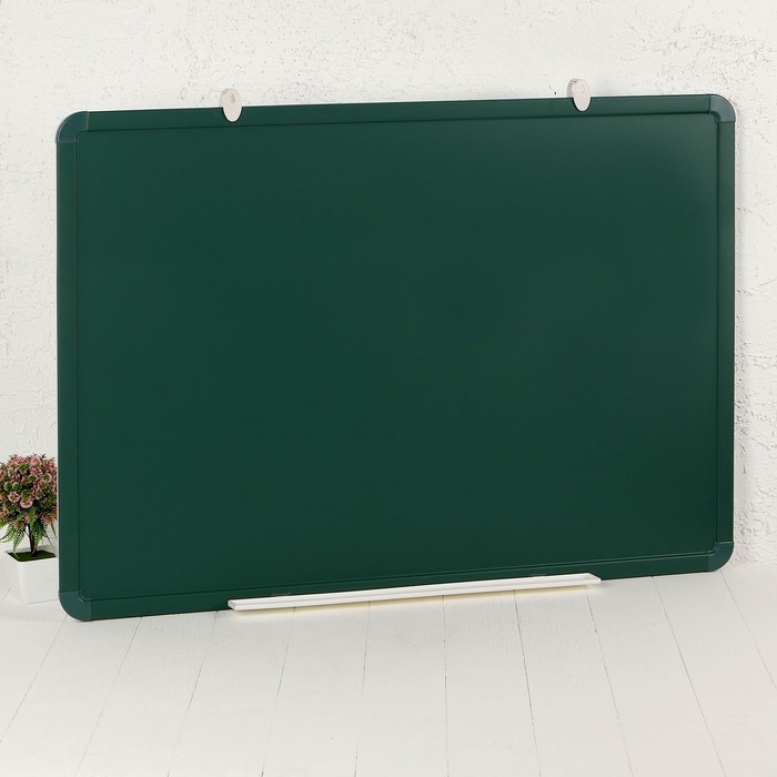 Доска двухстороняя магнитно-маркерная , с поверхностью под мел, размер 67 × 96 см