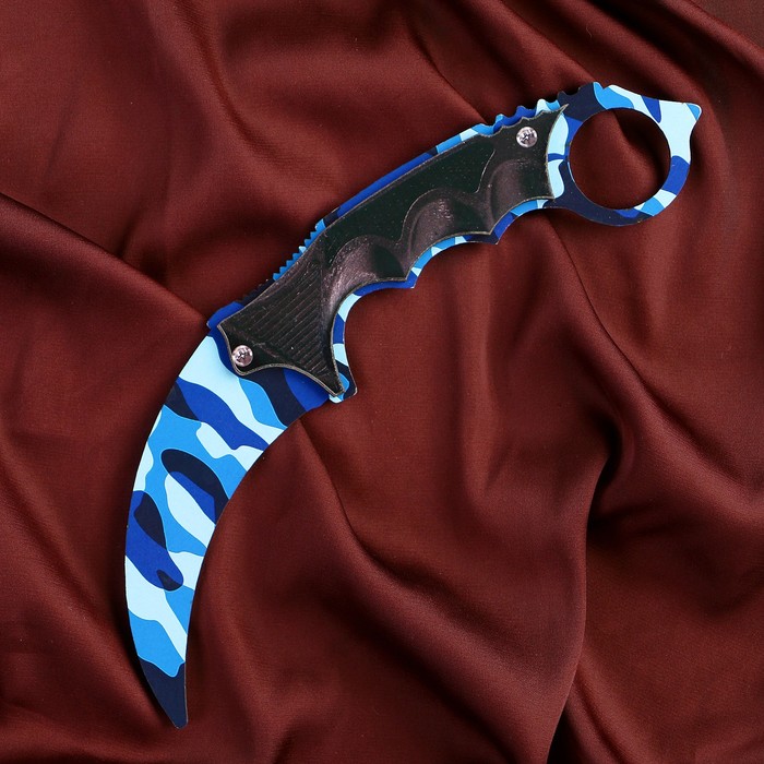 Сувенир деревянный «Керамбит, синий камуфляж»