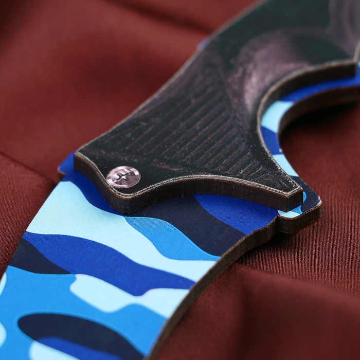 Сувенир деревянный «Керамбит, синий камуфляж»