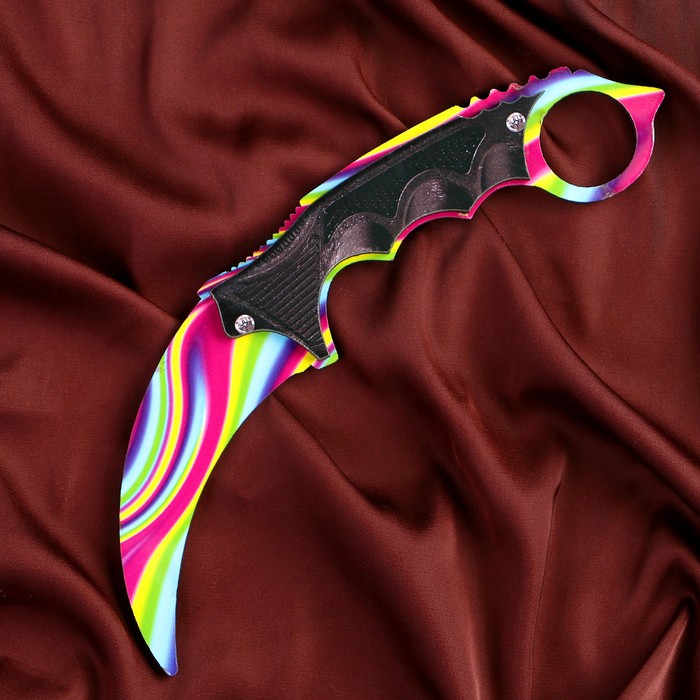 Сувенир деревянный «Керамбит, радужный градиент»