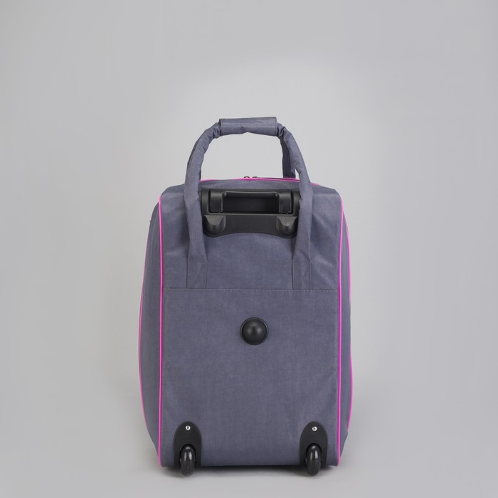 Чемодан малый с сумкой "Краски", отдел на молнии, наружный карман, цвет серый