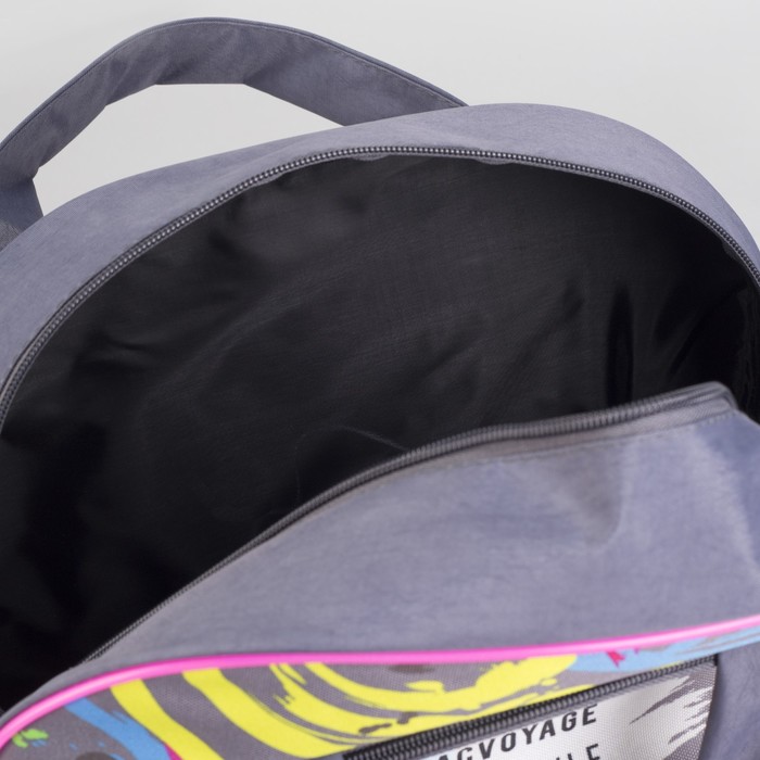 Чемодан малый с сумкой "Краски", отдел на молнии, наружный карман, цвет серый