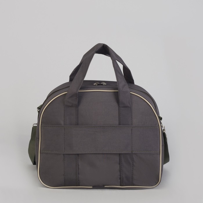 Чемодан малый с сумкой "Совы", отдел на молнии, наружный карман, цвет хаки