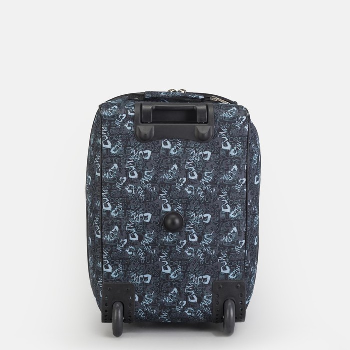 Чемодан малый "Зигзаг", 20", отдел на молнии, с расширением, наружный карман, 2 колеса, цвет голубой