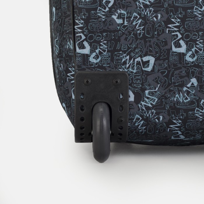 Чемодан малый "Зигзаг", 20", отдел на молнии, с расширением, наружный карман, 2 колеса, цвет голубой