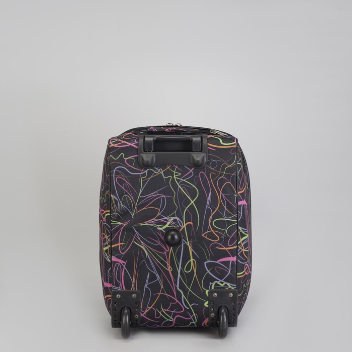 Чемодан малый «Волны» 20", отдел на молнии, с расширением, наружный карман, 2 колеса