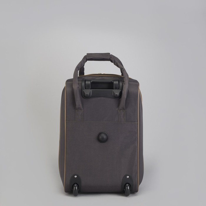 Чемодан малый с сумкой "Штрихи", отдел на молнии, наружный карман, цвет чёрный/зелёный