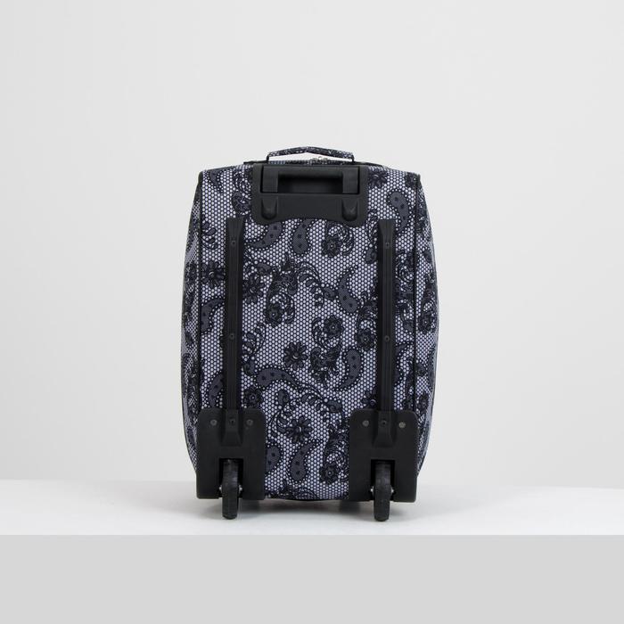 Чемодан малый 20", отдел на молнии, с расширением, наружный карман, 2 колеса, цвет серый