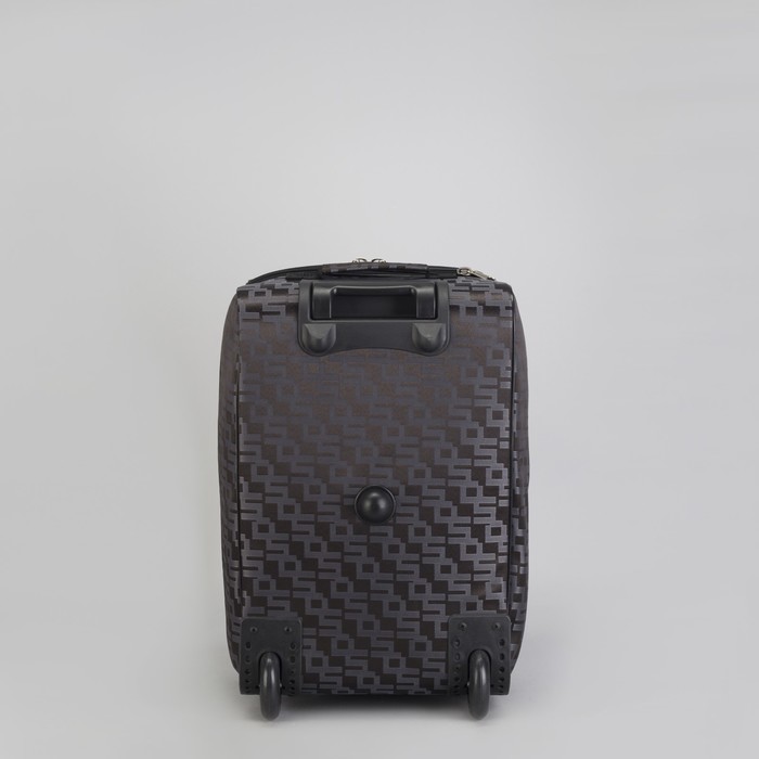 Чемодан малый "Геометрия", 20", отдел на молнии, с расширением, наружный карман, 2 колеса, цвет шоколадный