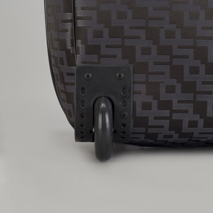 Чемодан малый "Геометрия", 20", отдел на молнии, с расширением, наружный карман, 2 колеса, цвет шоколадный