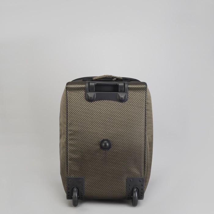 Чемодан малый "Клетка", 20", отдел на молнии, с расширением, наружный карман, 2 колеса, цвет золотой/чёрный