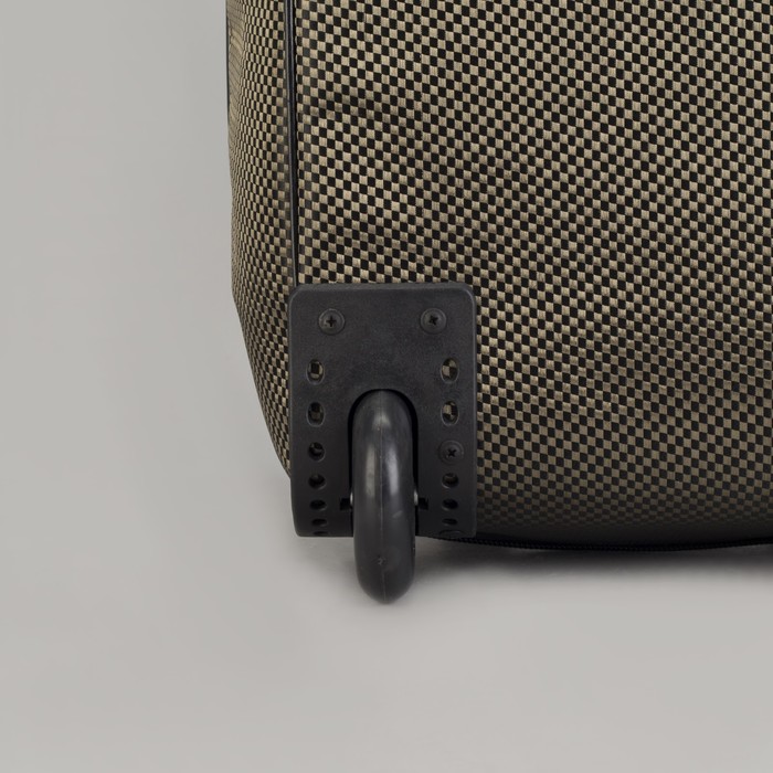 Чемодан малый "Клетка", 20", отдел на молнии, с расширением, наружный карман, 2 колеса, цвет золотой/чёрный