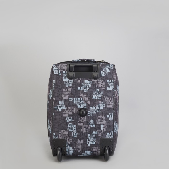 Чемодан малый "Буквы", 20", отдел на молнии, с расширением, наружный карман, 2 колеса, цвет голубой