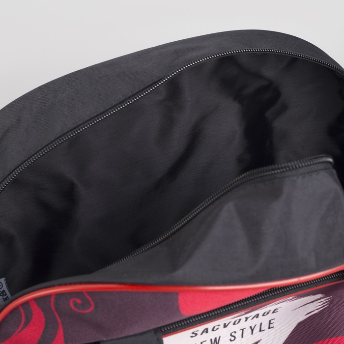 Чемодан малый с сумкой "Цветы", отдел на молнии, наружный карман, цвет малиновый