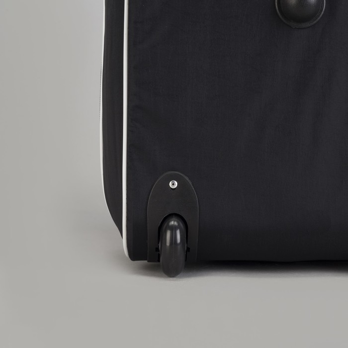 Чемодан малый с сумкой "Пальмы", отдел на молнии, наружный карман, цвет чёрный