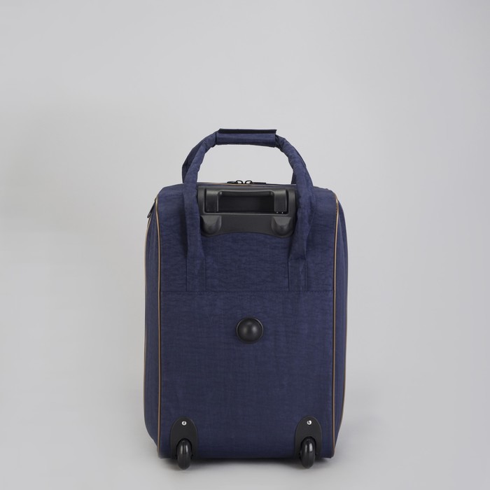 Чемодан малый с сумкой "Сердца", отдел на молнии, наружный карман, цвет синий