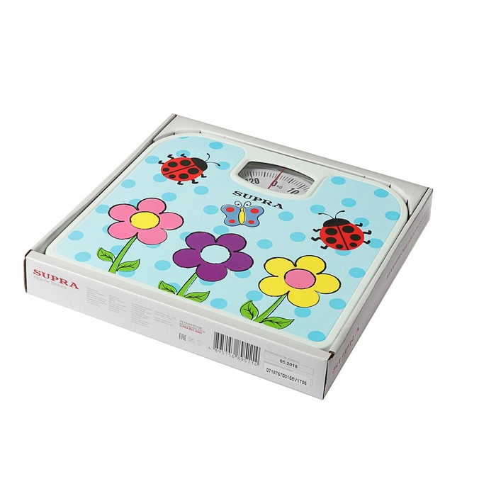 Весы напольные SUPRA BSS-4064, механические, до 130 кг, голубой