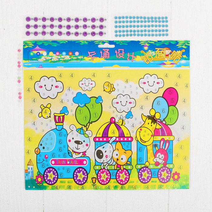 Аппликация стразами "Паровозик мчится"