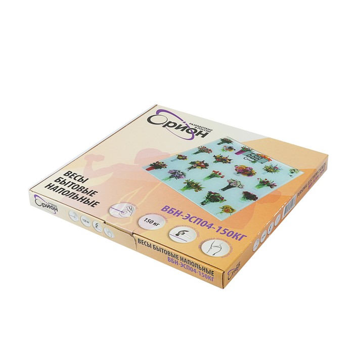 Весы напольные ORION ВБН-ЭСП04-150КГ, электронные, до 150 кг, "цветы"