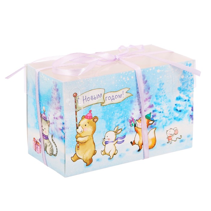 Коробка для капкейка «С Новым Годом!», 8 х 16 х 10 см