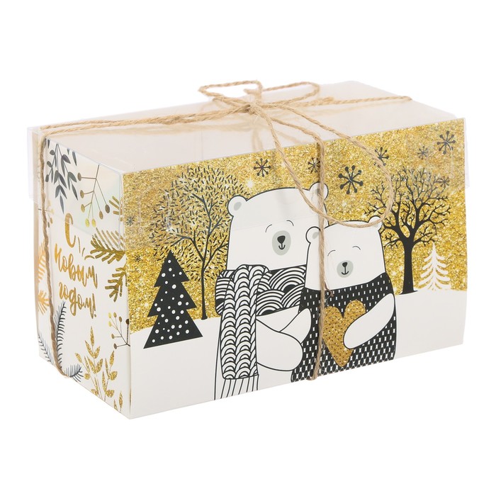 Коробка для капкейка «Согрей любовью», 8 х 16 х 10 см