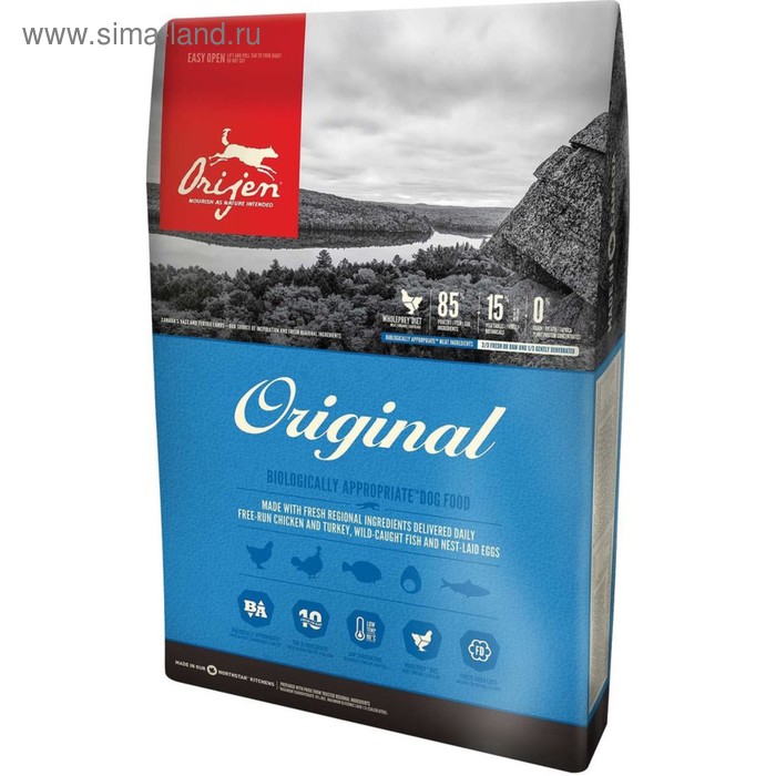Сухой корм Orijen Original 85/15 для собак, 17 кг.