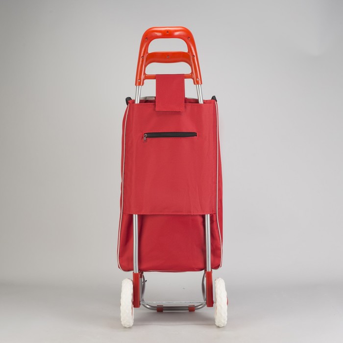 Сумка-тележка хозяйственная на колёсах, 1 отдел на клапане, нагрузка до 30 кг, цвет красный