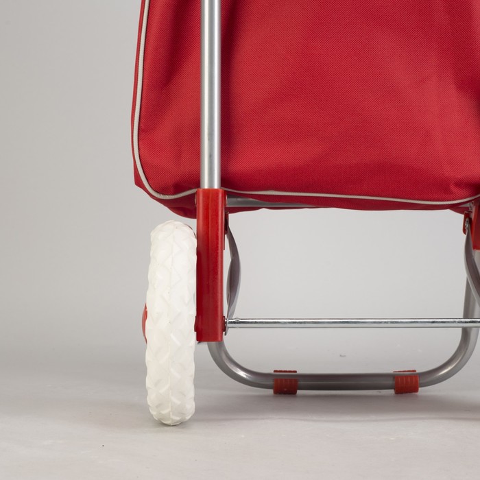 Сумка-тележка хозяйственная на колёсах, 1 отдел на клапане, нагрузка до 30 кг, цвет красный