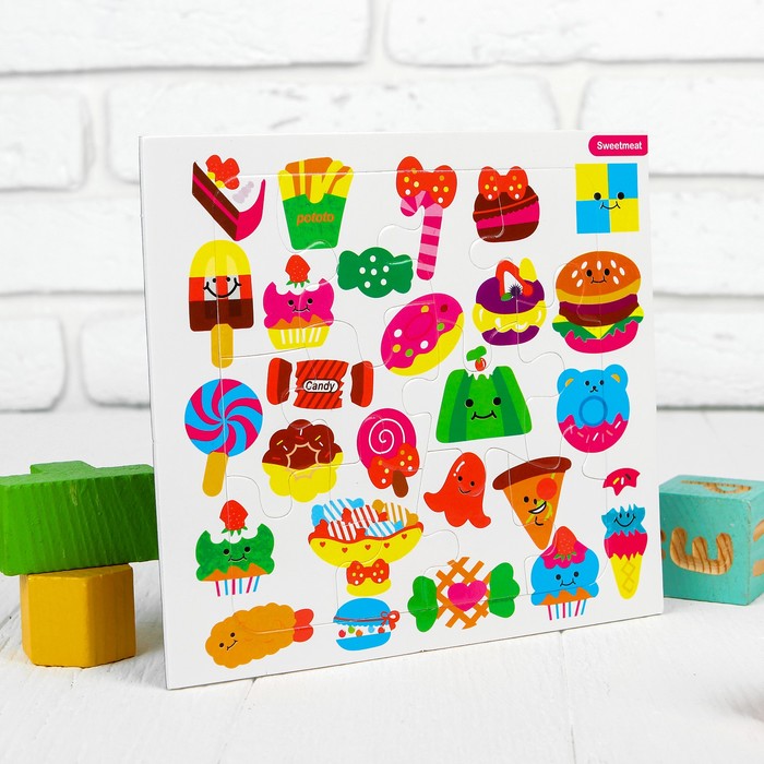 Магнитный пазл "Вкусняшки", 16 элементов