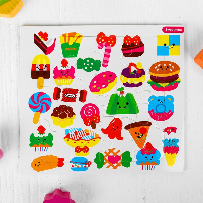 Магнитный пазл "Вкусняшки", 16 элементов