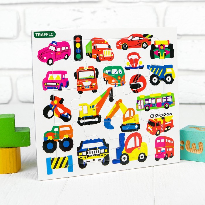 Магнитный пазл "Транспорт", 16 элементов