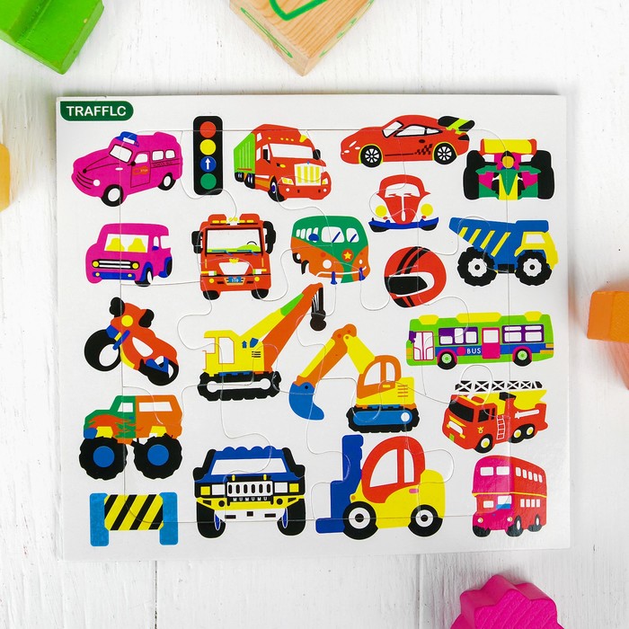 Магнитный пазл "Транспорт", 16 элементов