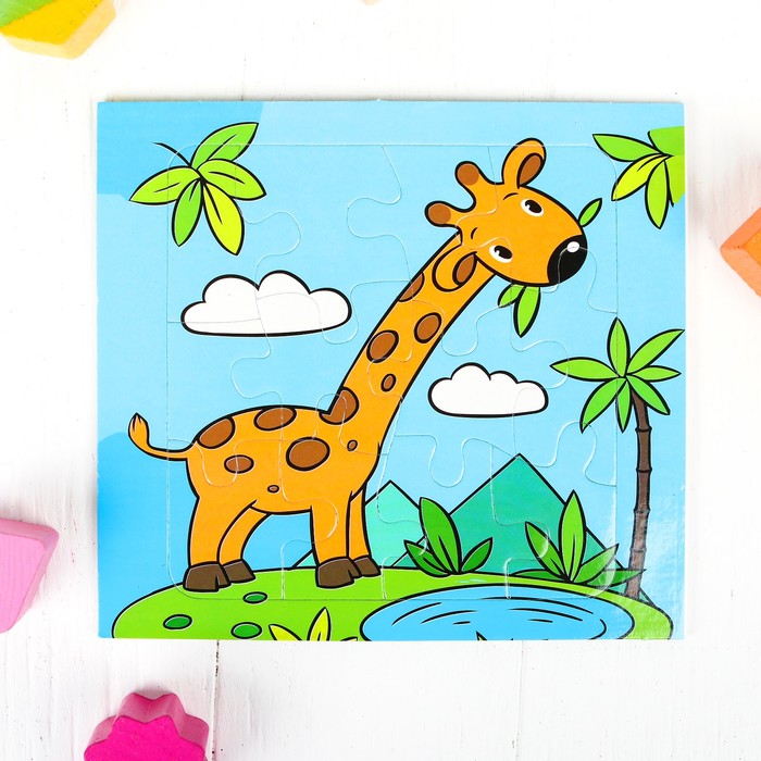 Магнитный пазл "Жираф", 16 элементов