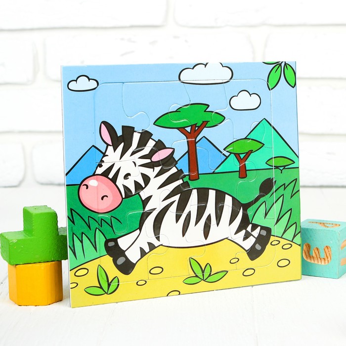 Магнитный пазл "Зебра", 16 элементов