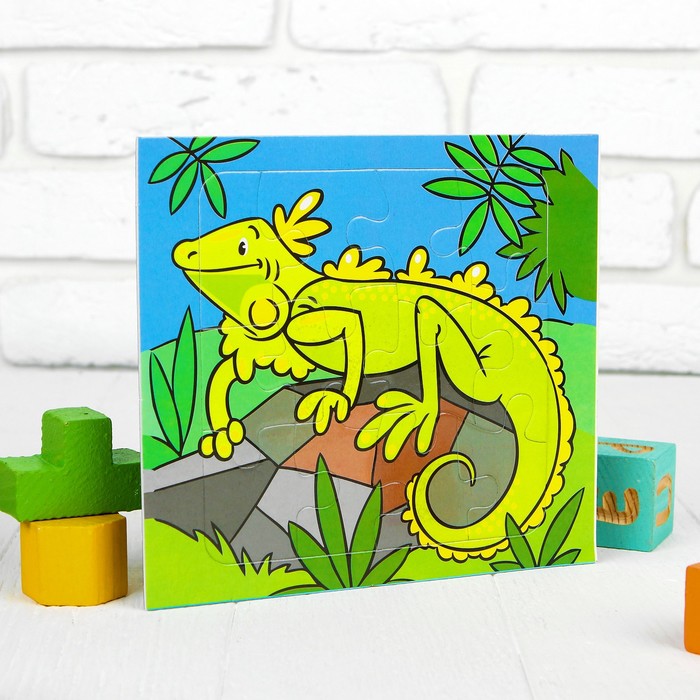 Магнитный пазл "Игуана", 16 элементов