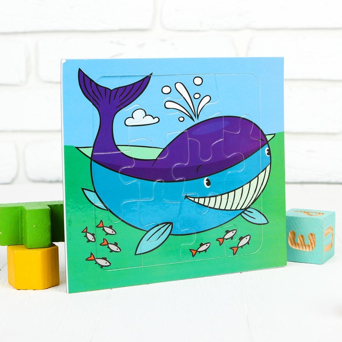 Магнитный пазл "Кит", 16 элементов