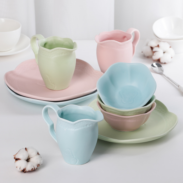 Молочник 300 мл "Бабочка", цвет голубой