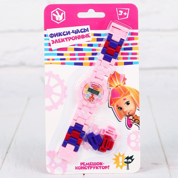 Часы наручные лего, ФИКСИКИ "Симка", с ремешком-конструктором