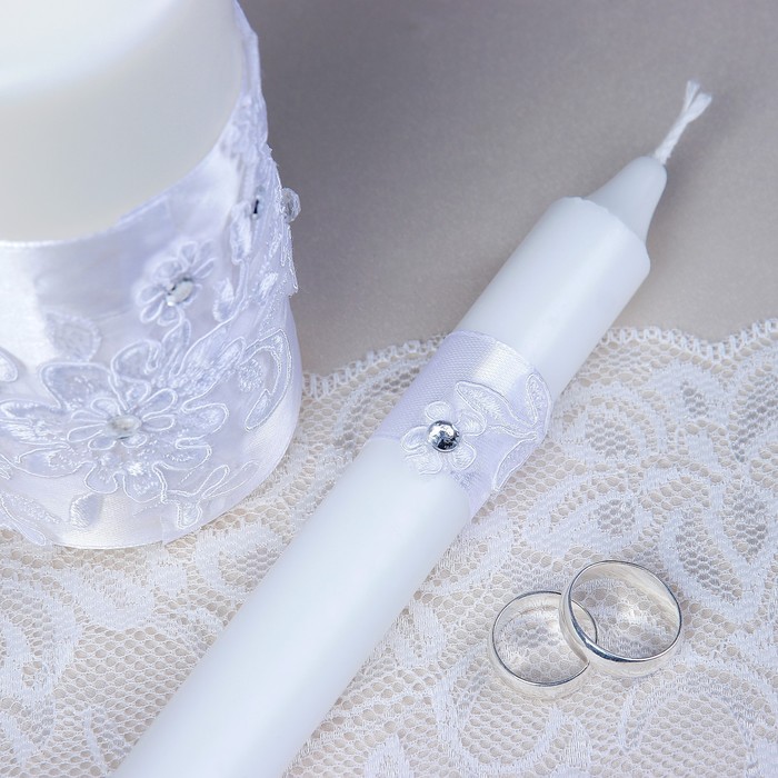 Свечи "Семейный очаг", в коробке, с кружевом