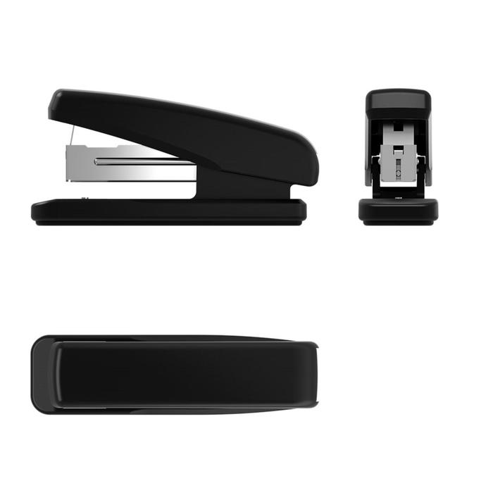 Степлер №24/6, 26/6 до 25 листов Erich Krause, черный, вмещает до 70 скоб, глубина закладки бумаги до 55мм